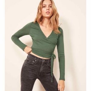 Reformation tie long sleeve top